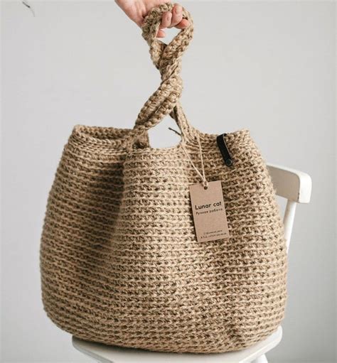 Sac En Jute Au Crochet Sac Main En Jute Au Crochet Sac Etsy France