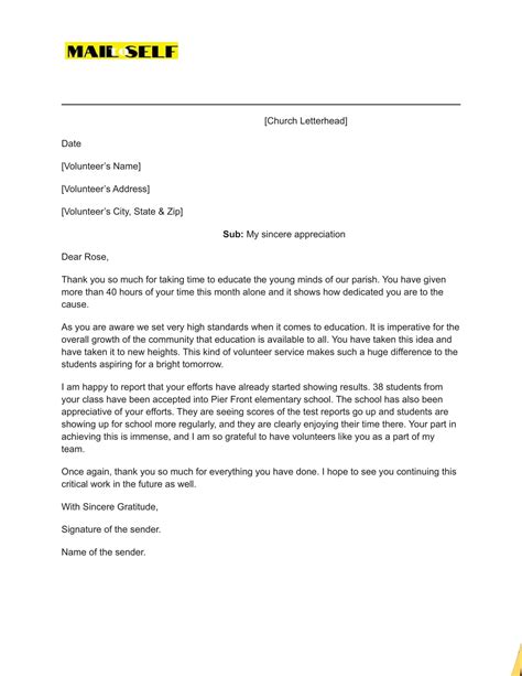 Thank You Letter To Church Volunteers How To Templates Examples