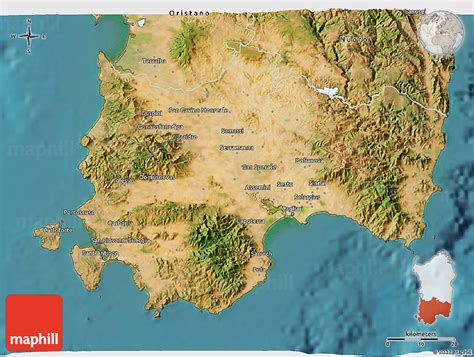 Satellite 3D Map Of Cagliari