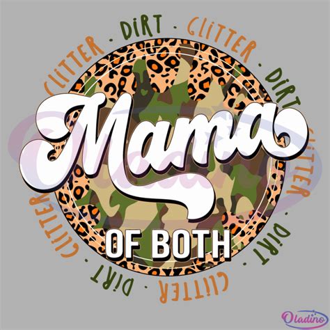 Glitter And Dirt Mama Of Both Svg Digital File Mom Of Both Svg