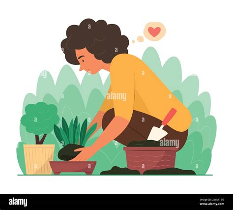 Illustration Woman Planting Tree Hi Res Stock Photography And Images