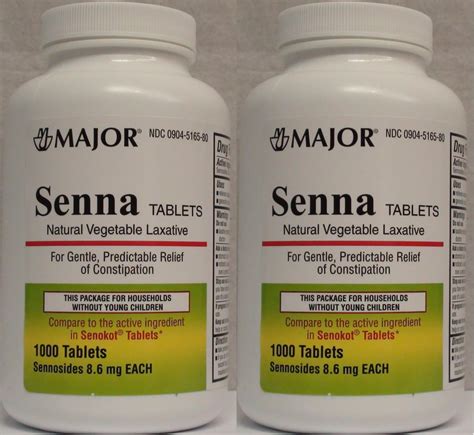 Senna 8 6 Mg Natural Vegetable Laxative 1000 Tablets Generic For