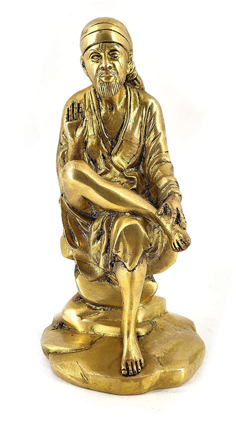 Lord Shirdi Sai Baba Brass Statue Religious Strength Sculpture Etsy