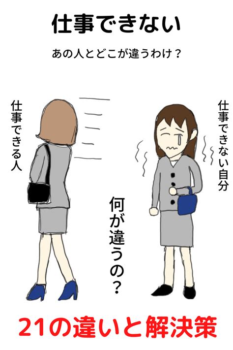 仕事ができなくて辛い！できる人との21の違いに気づき改善する方法！ 教育ポスター 仕事 やる気 名言ポスター