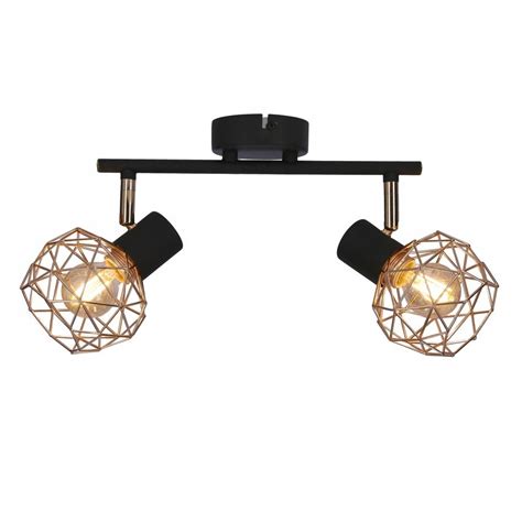 Lampa sufitowa listwa ścienna czarna klosz miedzia 92 22202 Cena