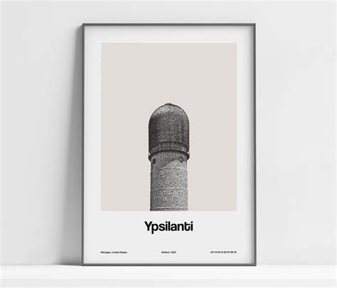 Ypsilanti Water Tower Print, Ypsilanti Michigan Poster, Ypsilanti MI ...