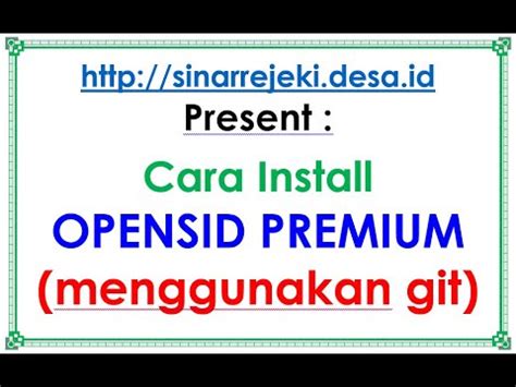 Install Opensid Premium Youtube