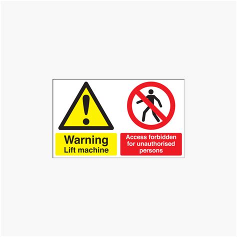 300x500mm Warning Lift Machine Access Self Adhesive Plastic Signs Safety Sign Uk