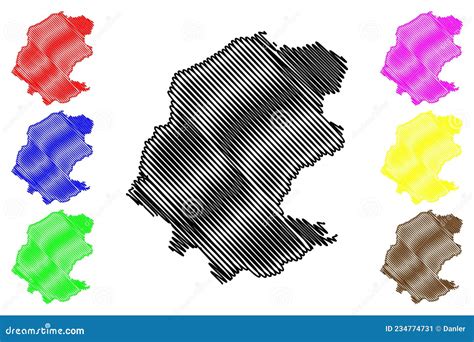 Banswara District Rajasthan State, Republic of India Map Vector Illustration, Scribble Sketch ...