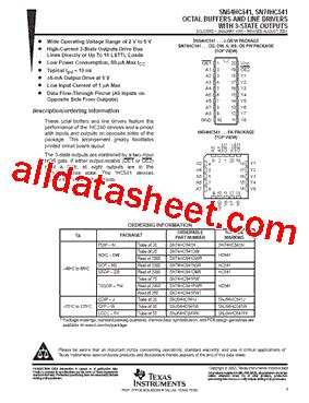 74HC541 Datasheet(PDF) - Texas Instruments