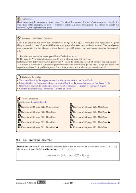 Cours Probabilités conditionnelles et loi uniforme discrète Terminale