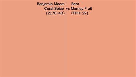 Benjamin Moore Coral Spice Vs Behr Mamey Fruit Pph Side