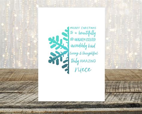 Christmas Card For Niece Card Special Niece Christmas Card Adult