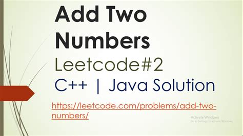 Add Two Numbers Leetcode 2 Leetcode Solution YouTube