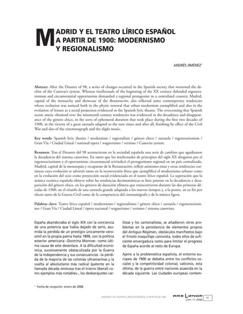 MADRID Y EL TEATRO LÍRICO ESPAÑOL A PARTIR DE 1900