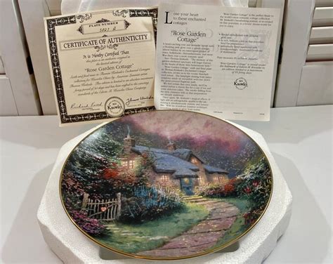 Thomas Kinkade Collectible Plate Rose Garden Cottage Th Plate In