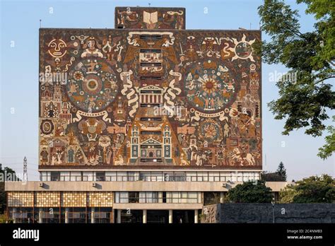 MEXICO CITY, MEXICO - Jan 08, 2020: The Central Library of the National ...