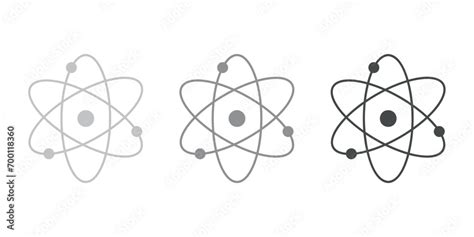 Atom Icons Atom Icon Symbol Vector Illustration Nuclear Physics Three Electrons Rotate In