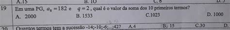 O Valor Da Soma 1.2 2.3 3.4 ... 29.30 É - 19.Em uma PG , a8=182 É q=2 , qual é o valor da soma dos 10 primeiros ...
