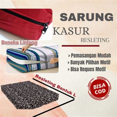 Jual Sarung Kasur Busa Resleting Cover Kasur Inoac Sprei Resleting