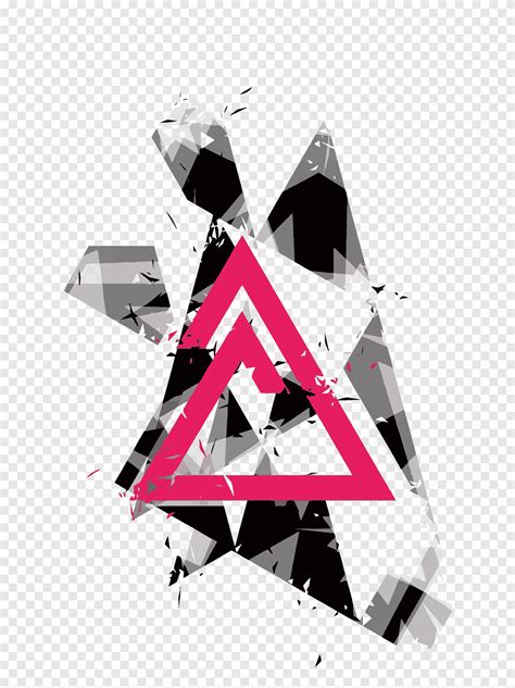 Ilustrasi Logo Segitiga Merah Muda Poster Geometry Triangle