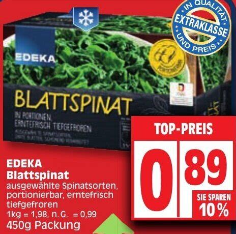 Edeka Blattspinat G Packung Angebot Bei Edeka