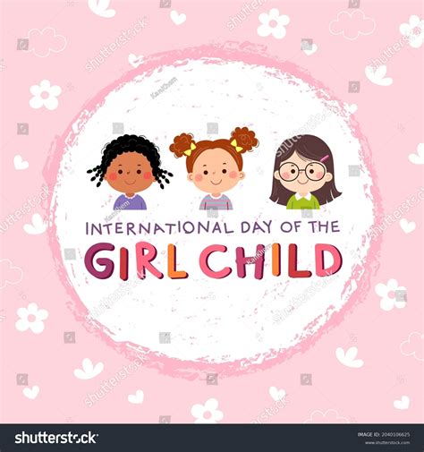 International Day Girl Child Background Three Stock Vector (Royalty ...