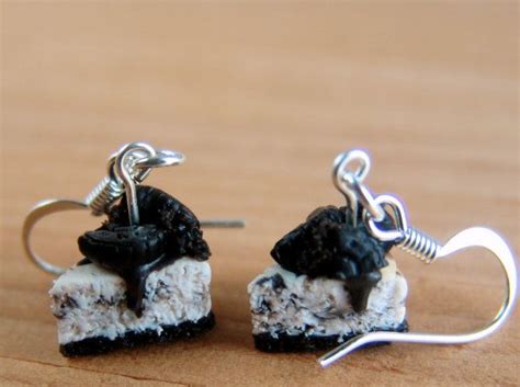 Food Jewelry Oreo Cheesecake Miniature Food Earrings Mini Sweets