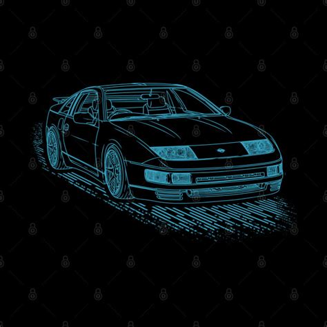 Nissan 300ZX Fairlady Z Lineart Blueprint Nissan 300zx Tapestry