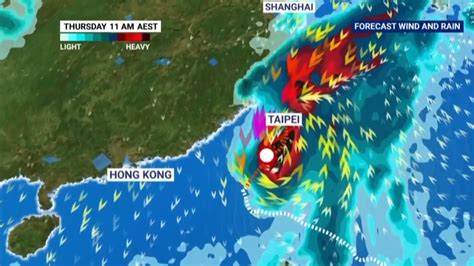 Typhoon Krathon Making Landfall In Taiwan Sky News Australia