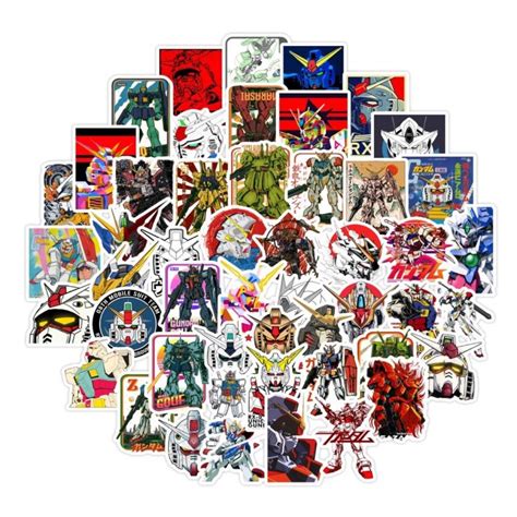 50pcs GUNDAM Classic Anime Waterproof Stickers Lazada Co Th