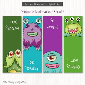 Monsters Bookmarks, Funny Bookmarks, Printable, Readings and Books ...