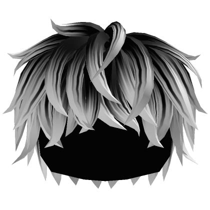 Black To White Fluffy Messy Anime Hair Roblox Item Rolimon S