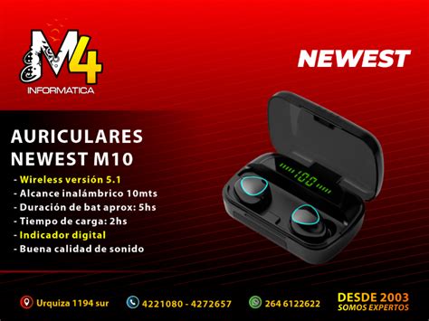 Auriculares Newest M10 - Bluetooth - 5.1 - Con Pantalla - Comprá en San ...