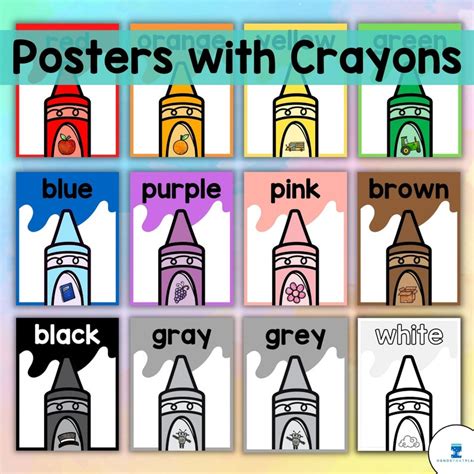 Color Posters Rainbow Watercolors Colorful Classroom Decor Etsy