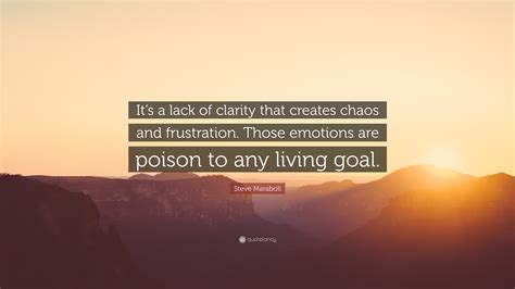 Steve Maraboli Quote: “It’s a lack of clarity that creates chaos and