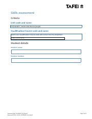 Skills Assessment For CHCDIV001 Work With Diverse People Course Hero