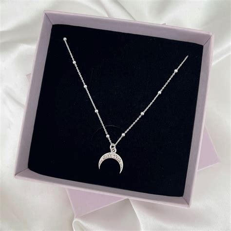 Naszyjnik z MAŁYM księżycem LUNULA SILVER srebro LAFAM jewellery