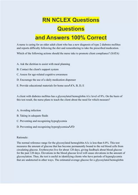 RN NCLEX Questions Questions and Answers 100% Correct - RN NCLEX