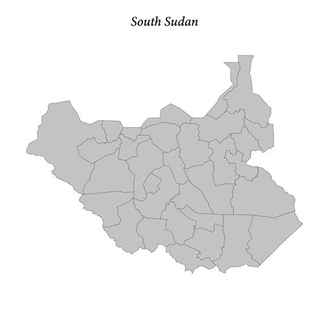 Simple flat Map of South Sudan with borders 35316387 Vector Art at Vecteezy