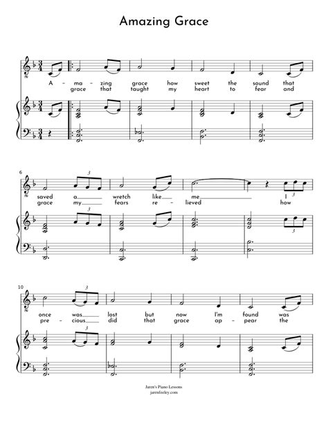 Amazing Grace Sheet Music For Piano Voice Download Free In Pdf Or Midi