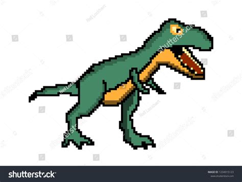 Pixel Art T Rex Dinosaurier 8 Bit Stockillustration 1234915123