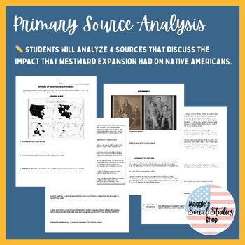 Native Americans Westward Expansion Primary Source Analysis TPT