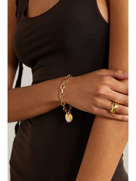 MARTHA CALVO Delos Gold Plated Pearl Bracelet NET A PORTER