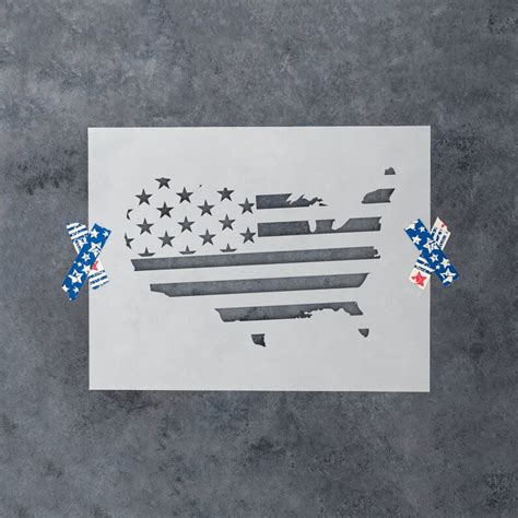 United States Map Flag Stencil Reusable Diy Craft Stencils Etsy