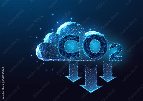 carbon capture concept  carbon dioxide cloud   arrows