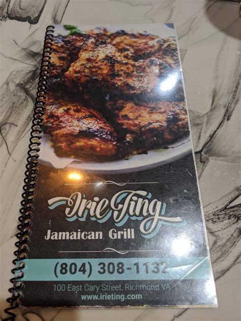 Menu at Irie Ting Jamaican Grill restaurant, Richmond