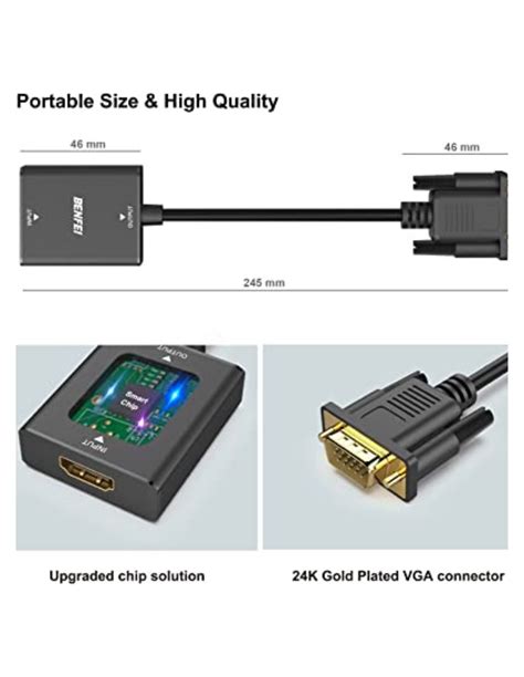 Cable Adaptador Vga Macho Hdmi Hembra Benfei