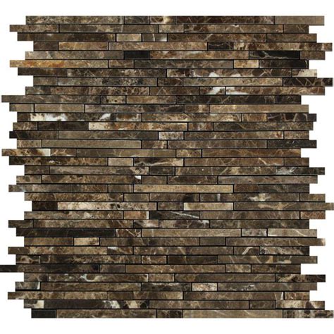 Emperador Dark Bamboo Polished Mosaic Tilelelo