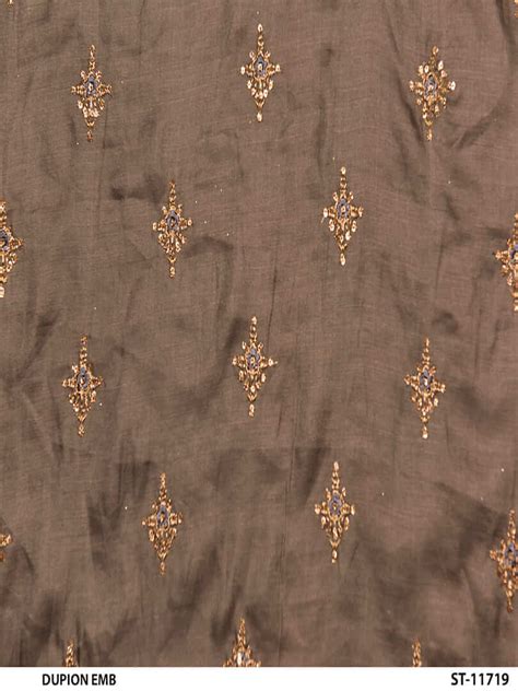 Dupion Silk Asterixs Design Zari Embroidered Fabric Source Fabrics